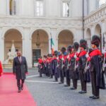 Prime Minister Abiy Ahmed was welcomed officially by Italian Prime Minister Giorgia Meloni at Palazzo Chigi earlier today.